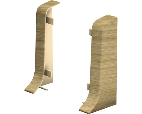 Eindstukken voor klemplint met kabelgoot, rustiek eiken, 50 mm