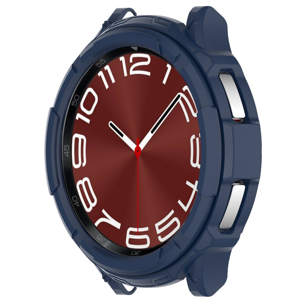 Samsung Galaxy Watch 6 Classic (47mm) Gummi Hülle Bumper mit Lünettenring - Blau