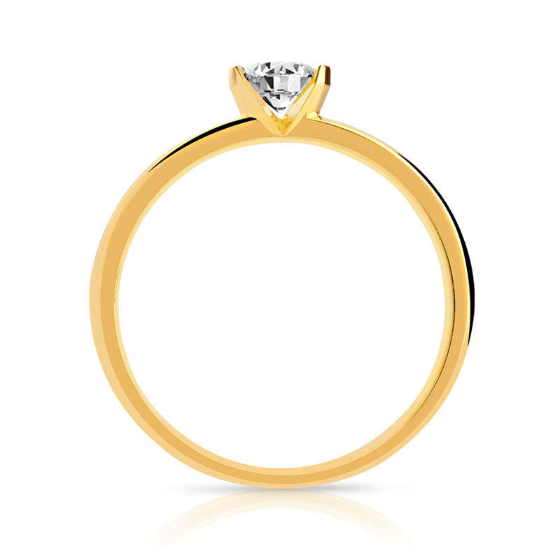 Solitaire or 750 jaune diamants