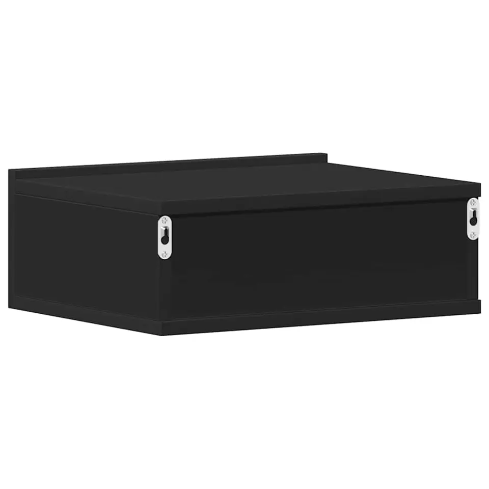 vidaXL - Zwevend Nachtkastje - Zwart - Bewerkt hout - 2 stuks