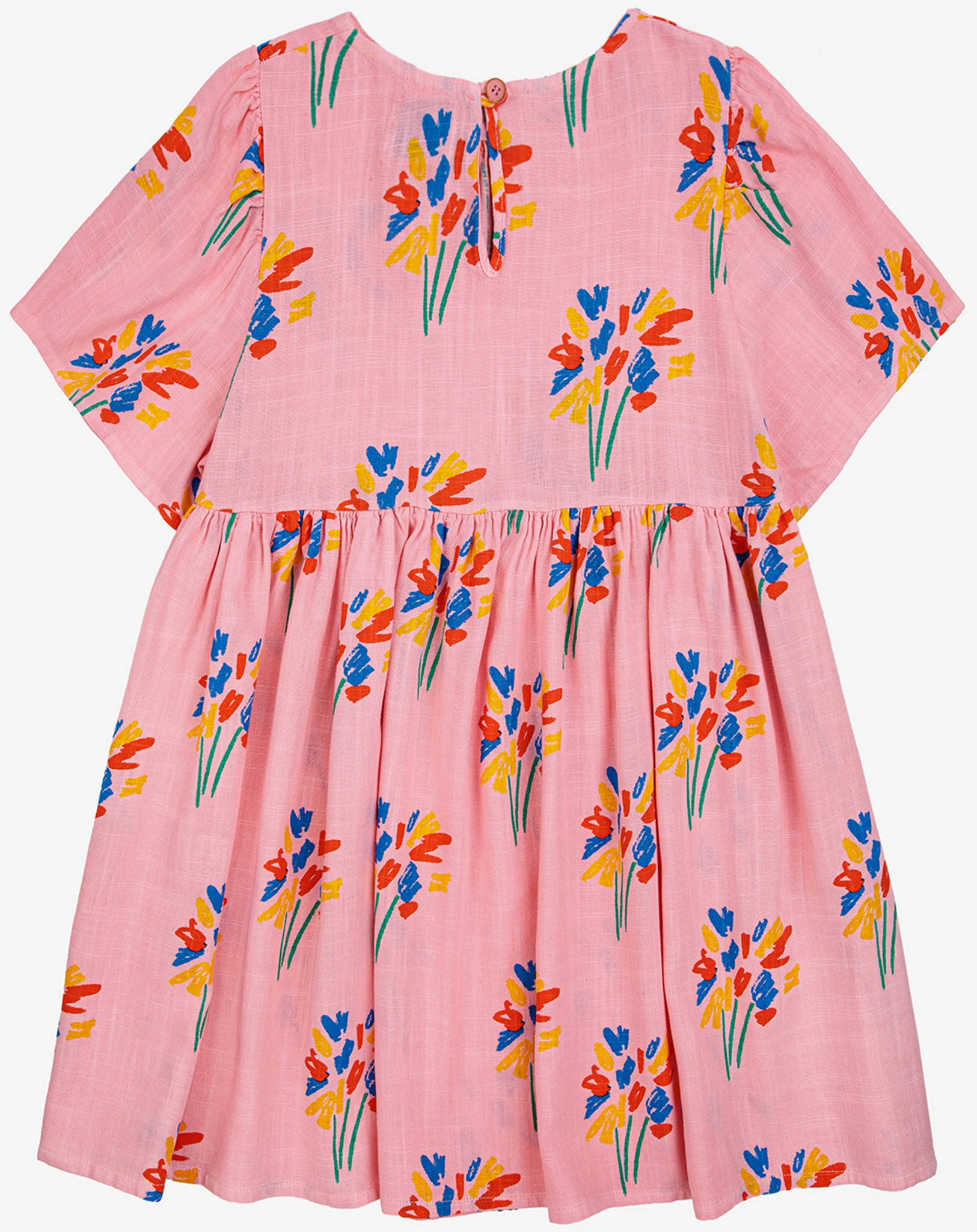 Kurzarm-Kleid FIREWORKS AOP in rosa