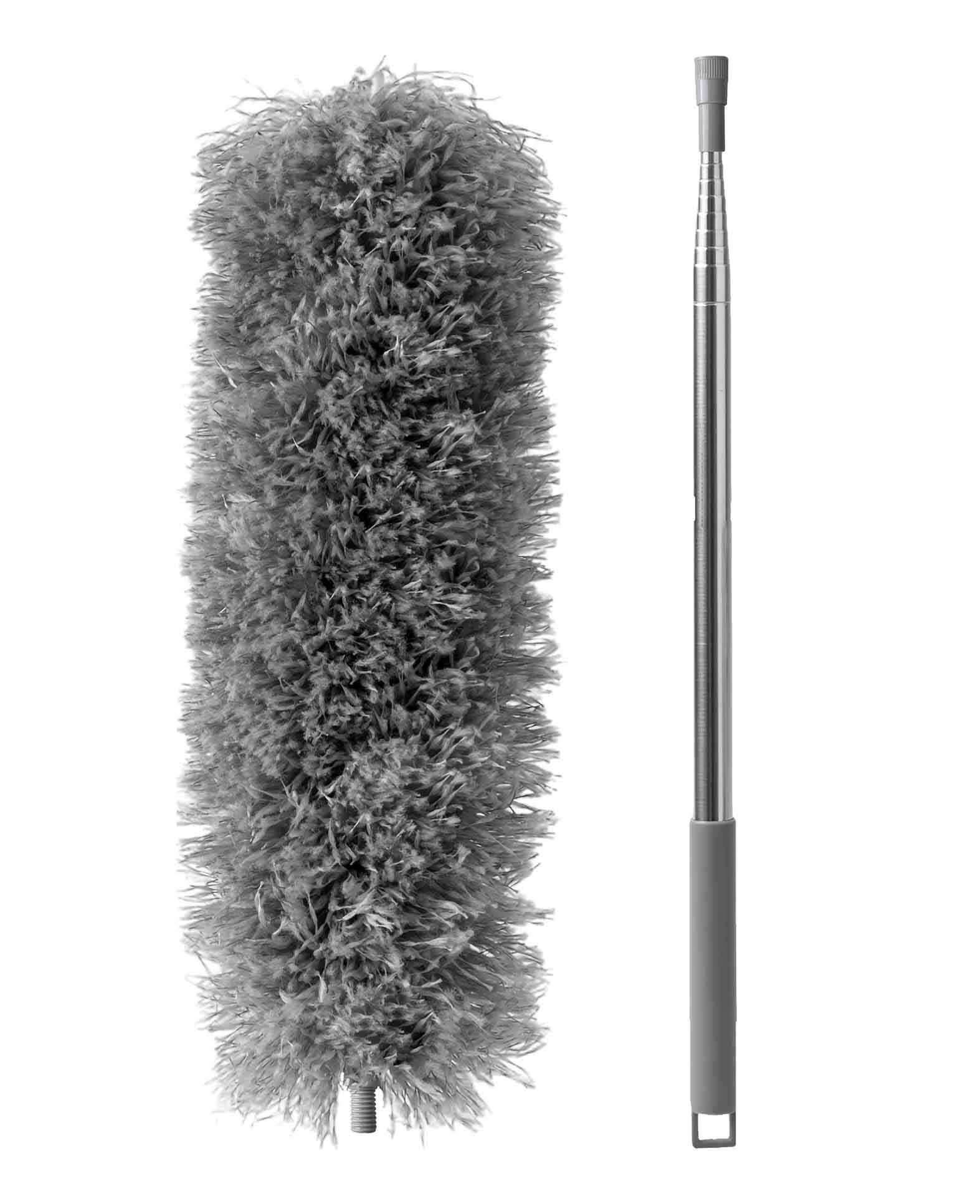 (2.8m) Mikrofaser Staubwedel Universal Reinigungsbürste mit Teleskopstiel - Grau