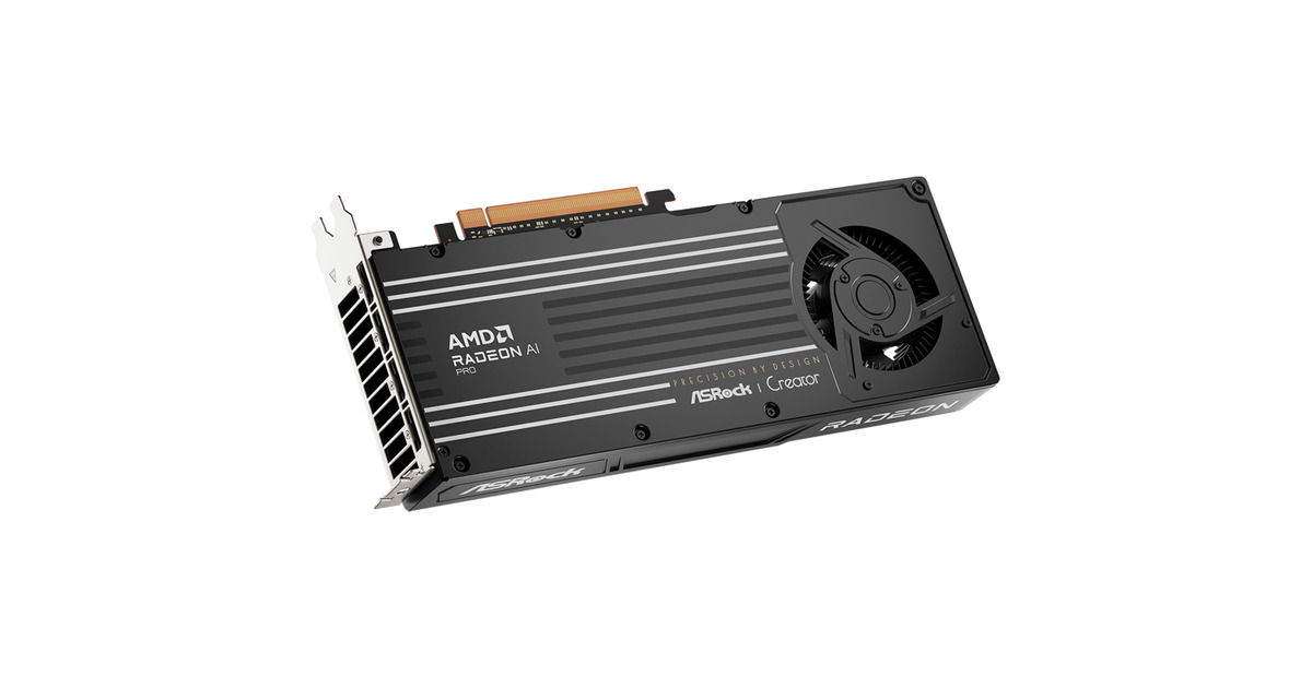 ASRockRadeon AI PRO R9700 32 GB grafische kaart  (Zwart, 4x DisplayPort)