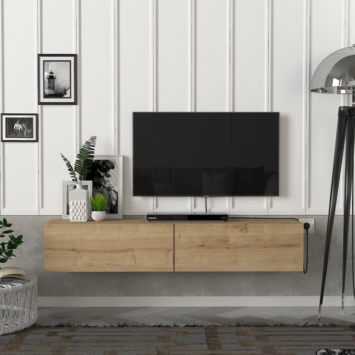 TV Lowboard - natur - hängend - 135 cm