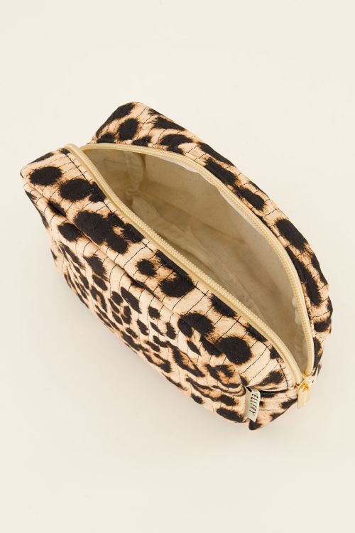 Beige toilettas met luipaard print