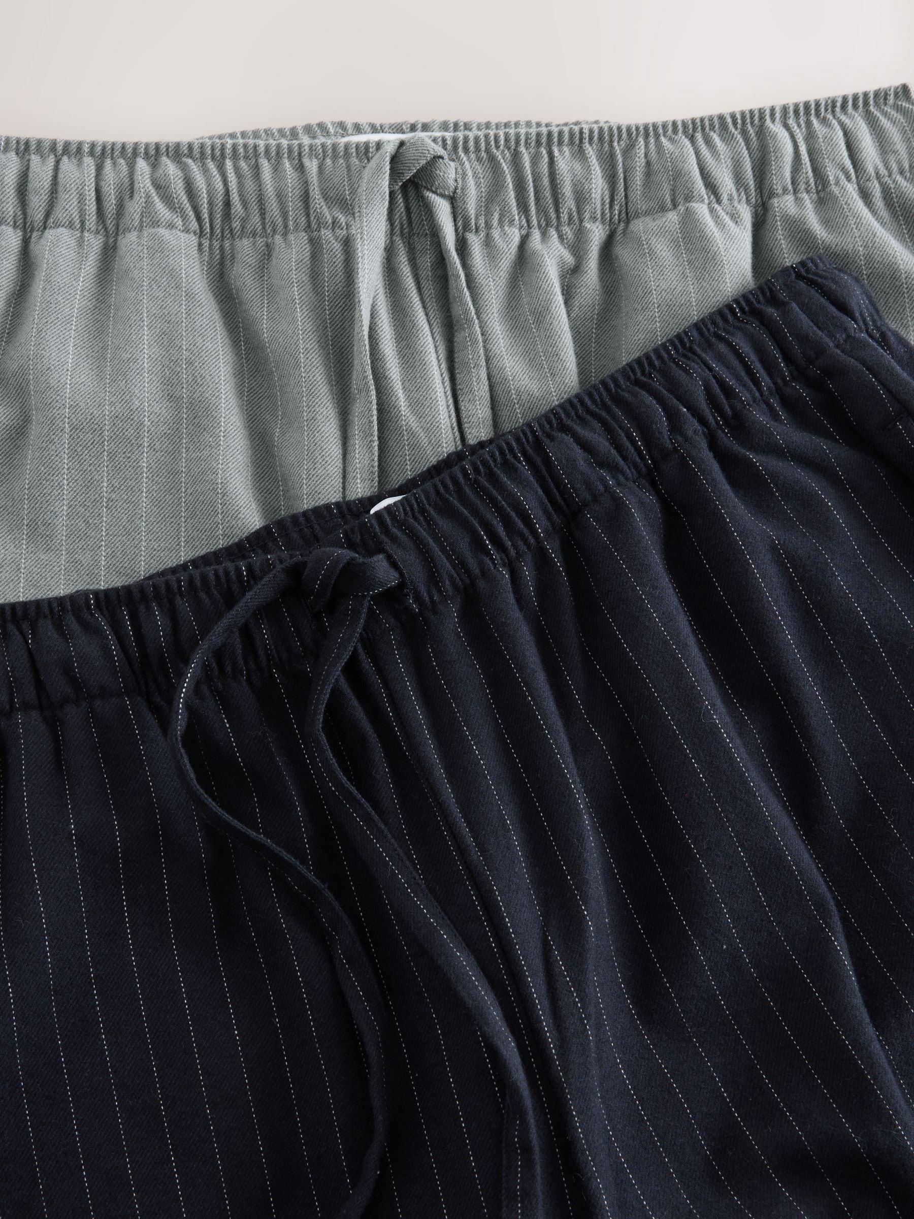 Grijs/Naturel Strepen - Geweven pyjamabroeken 2 pack