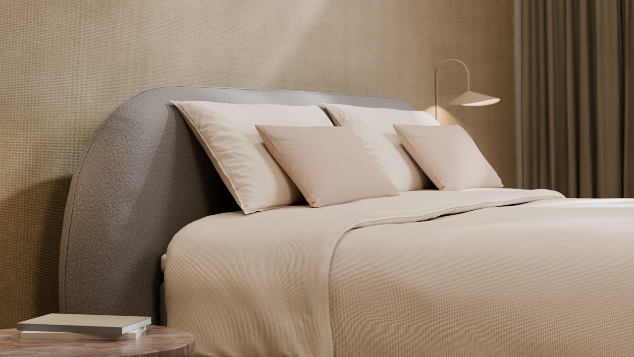 Boxspring Flow - Wool look light grey