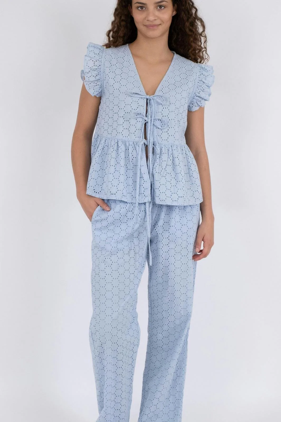 Neo Noir Claira Broiderie Pants