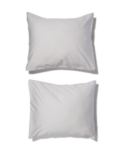 2 taies d’oreiller percale 60x70 gris clair