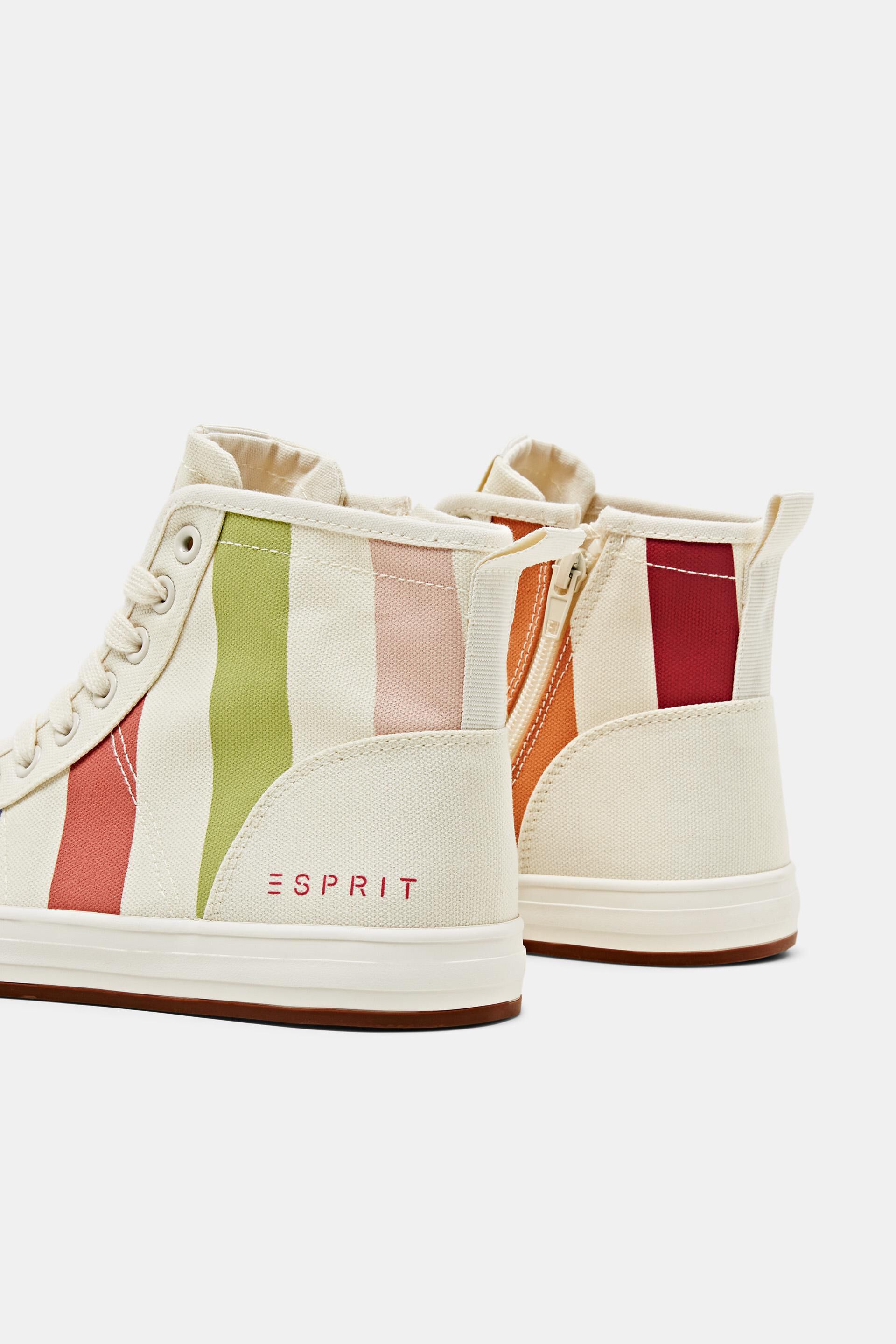 Sneakers montantes à rayures en toile