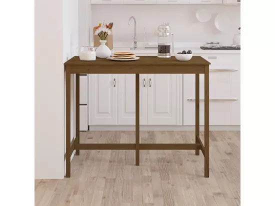 Table de bar Marron miel 140x80x110 cm Bois massif de pin