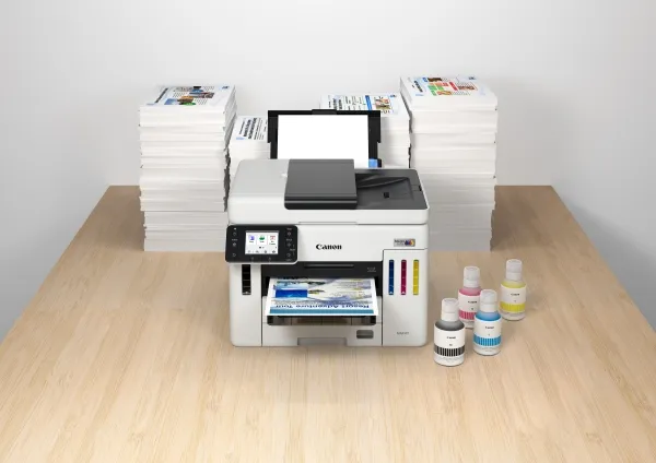 Canon MAXIFY GX7150 MegaTank - Multifunktionsprinter - farve - blækprinter - CISS - Legal (216 x 356 mm), A4 (210 x 297 mm) (original) - A4/Legal (medie) - op til 24 ipm (udskriver) - 600 ark - 33.6 Kbps - USB 2.0, Wi-Fi(n), LAN