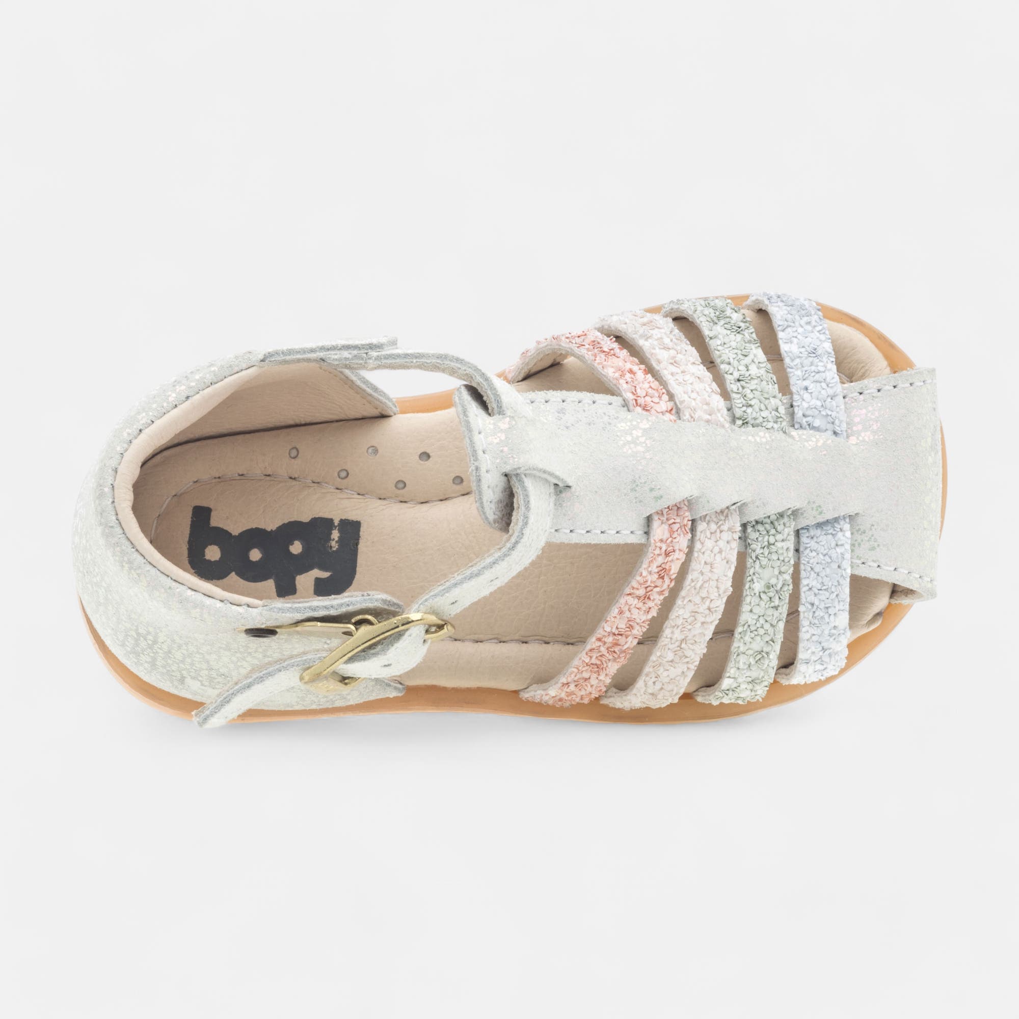 Nu-pieds Bébé fille en cuir blanc