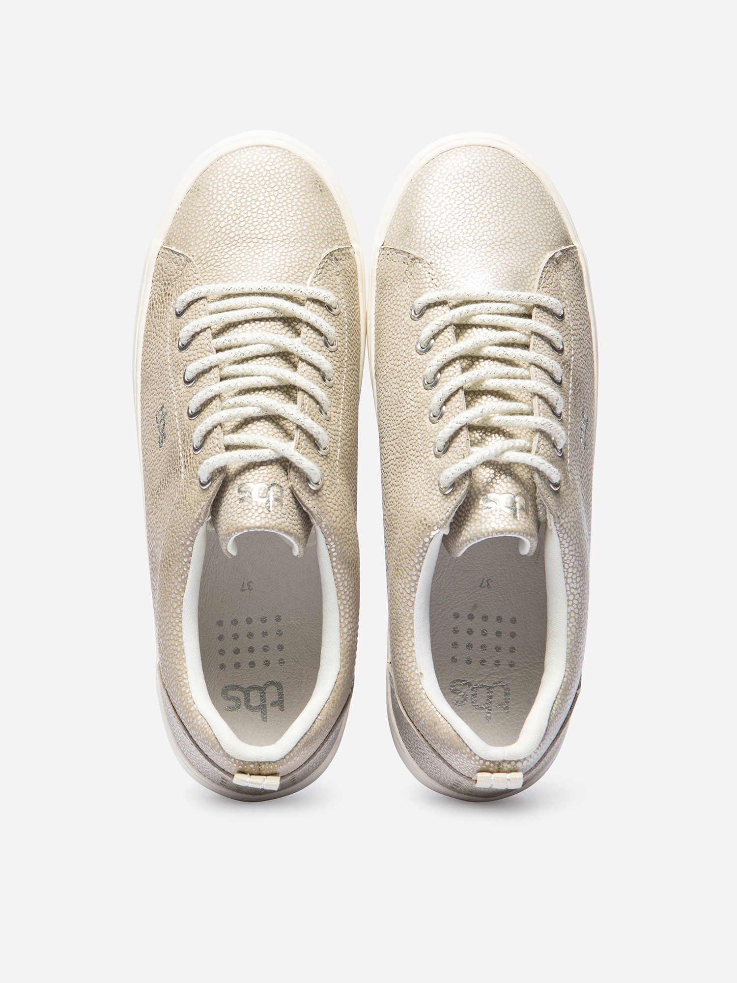 Baskets Femme Confort Cuir Beige