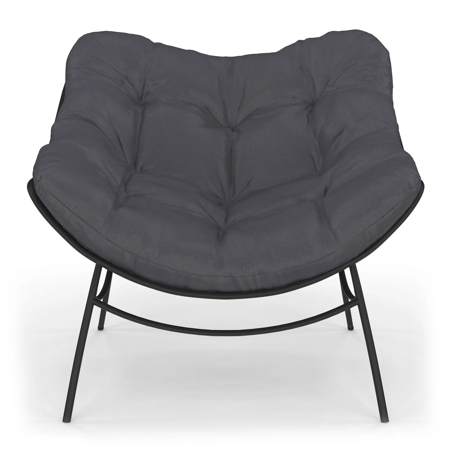 Fauteuil de jardin relax LOA effet rotin gris et coussin gris