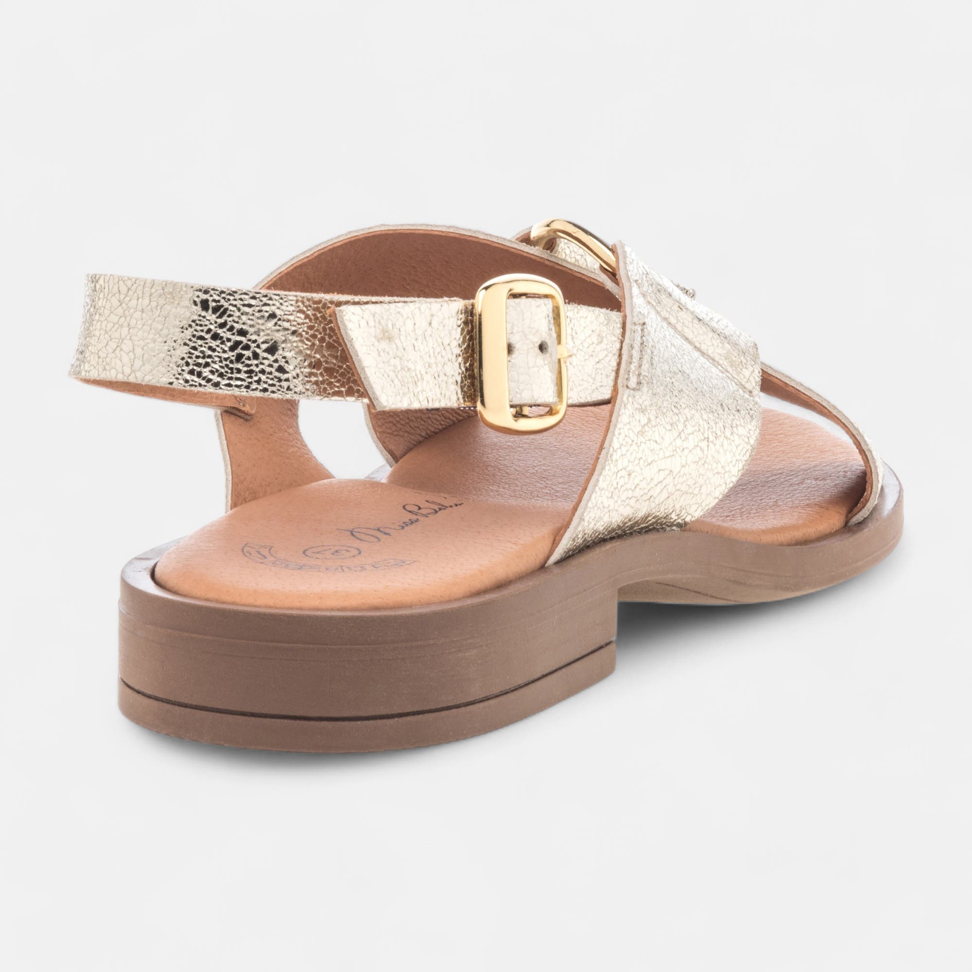 Nu-pieds Femme en cuir or