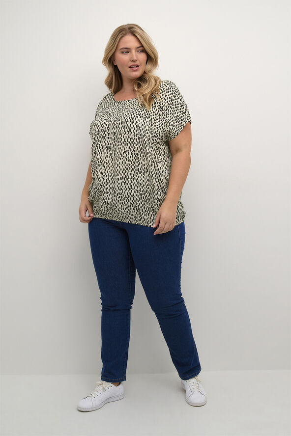 Kaffe Curve KCjenny Top Turtledove/black graphic dot
