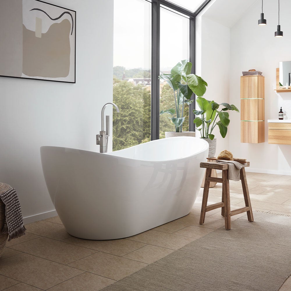 Home Deluxe - vrijstaand bad - OVALO - afmetingen: 170 x 80 x 72 cm - incl. complete accessoires | 2 personen, badkamer, acryl bad