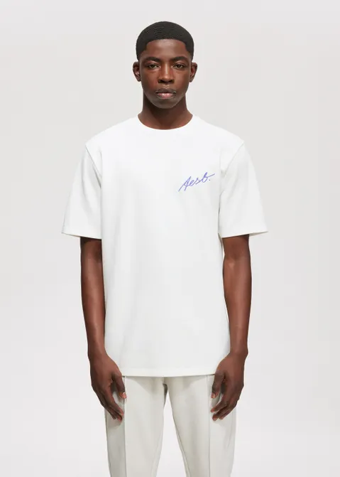 T-shirt met merk print off-white (WIT.O)
