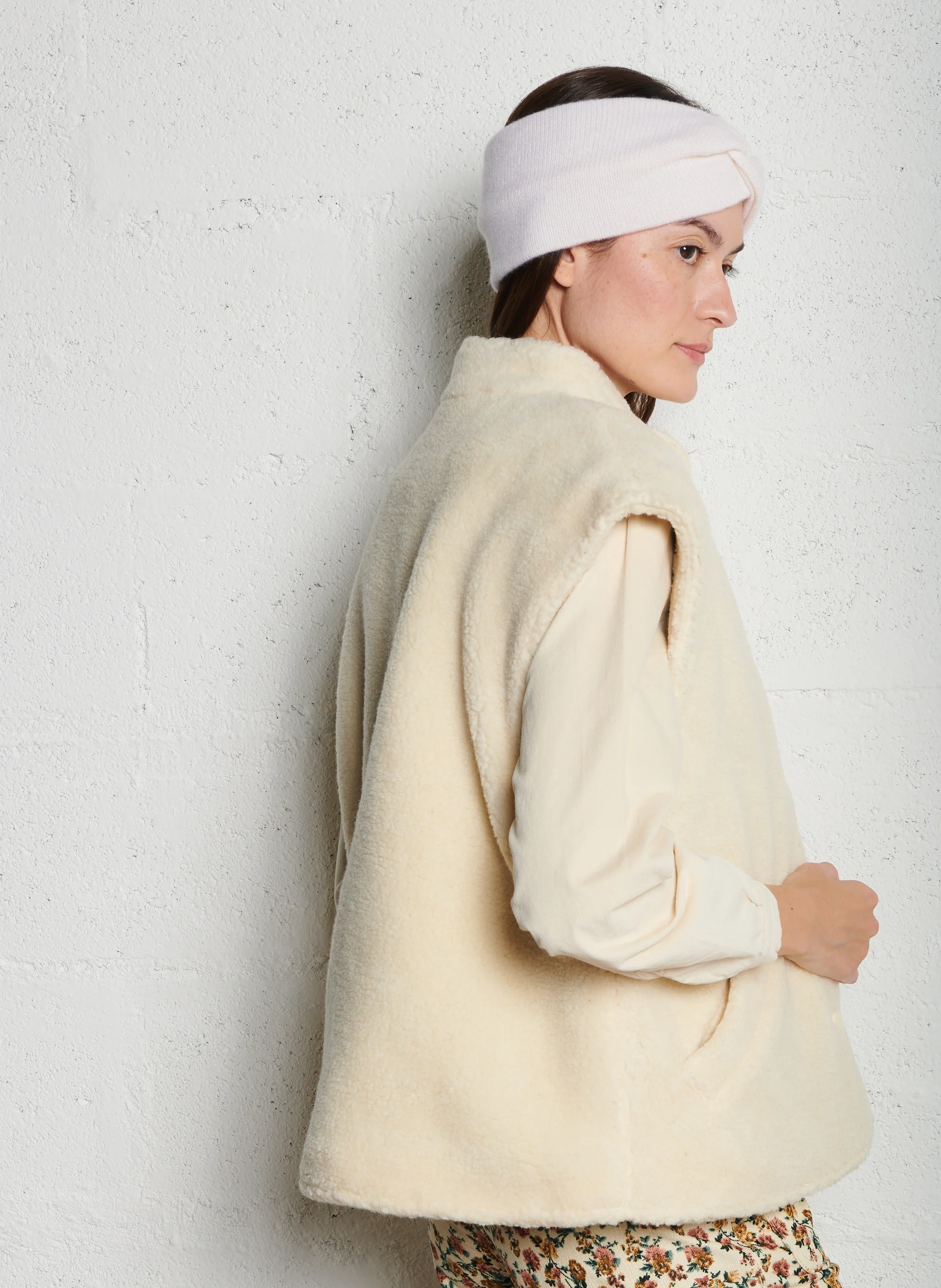 HERITAGE - Veste polaire sans manches en laine mélangée | Beige