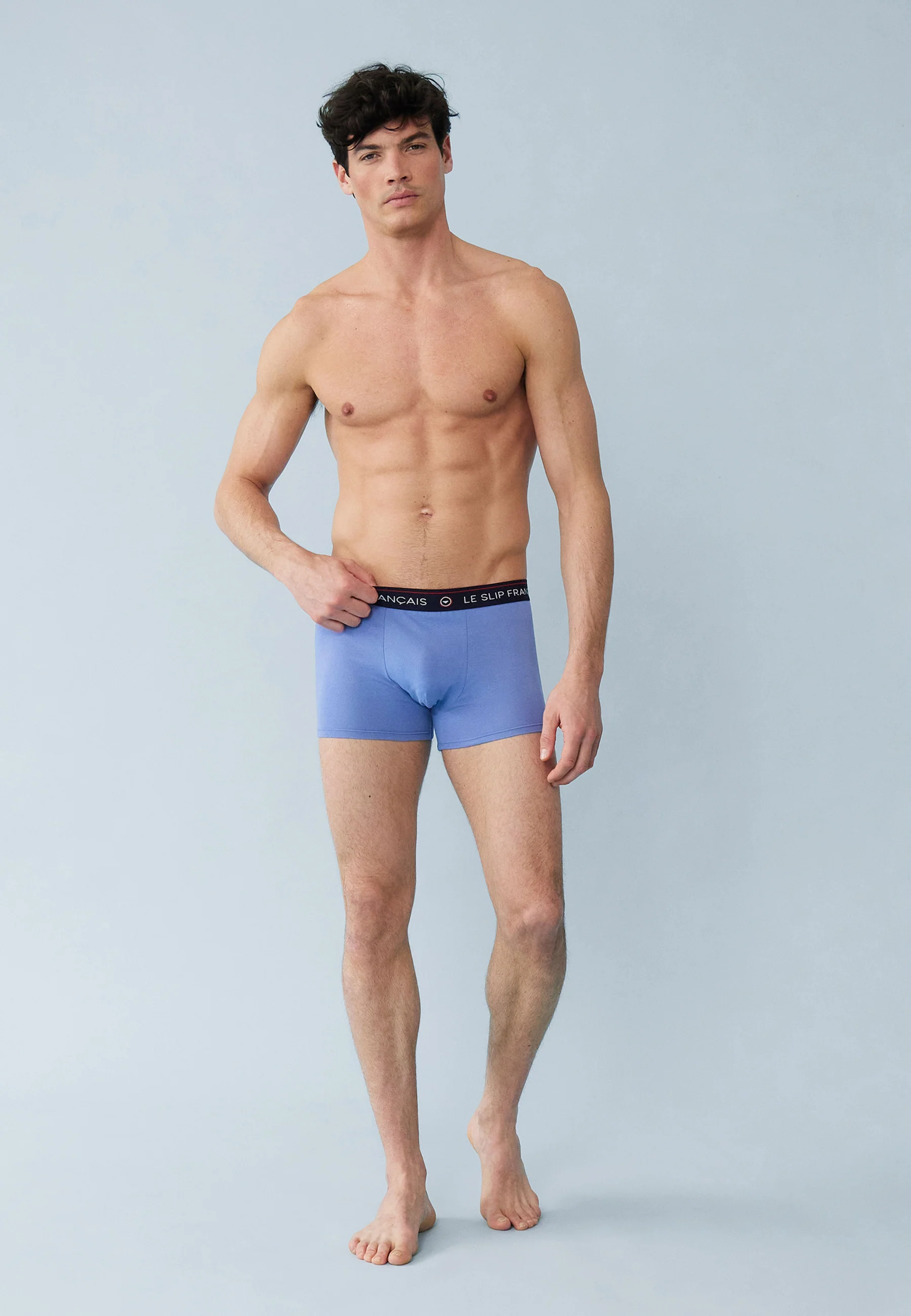 Six Pack boxers en coton-Pack 6 Boxer Redoutable Marine Noir Bleu Jean
