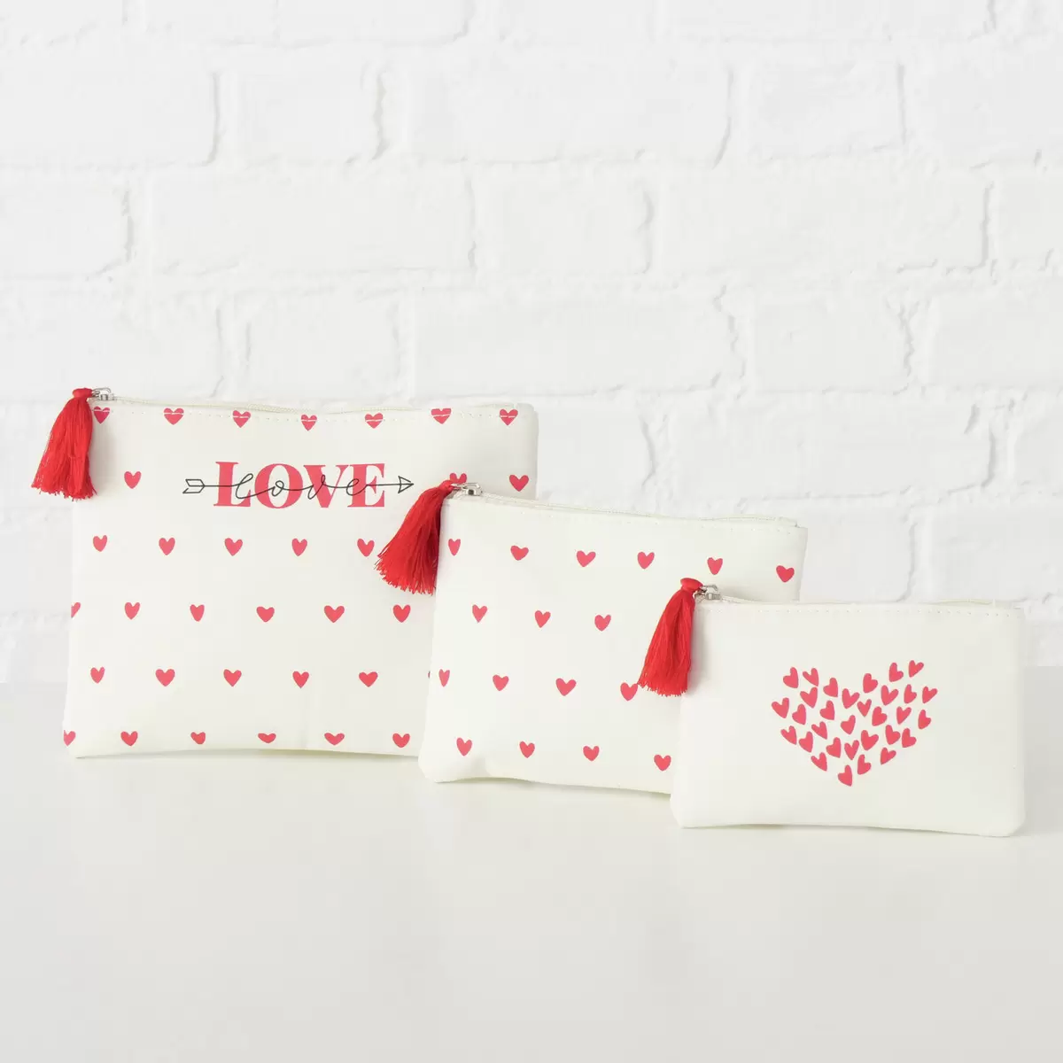 Kosmetiktasche Herz Cintas rot,weiss