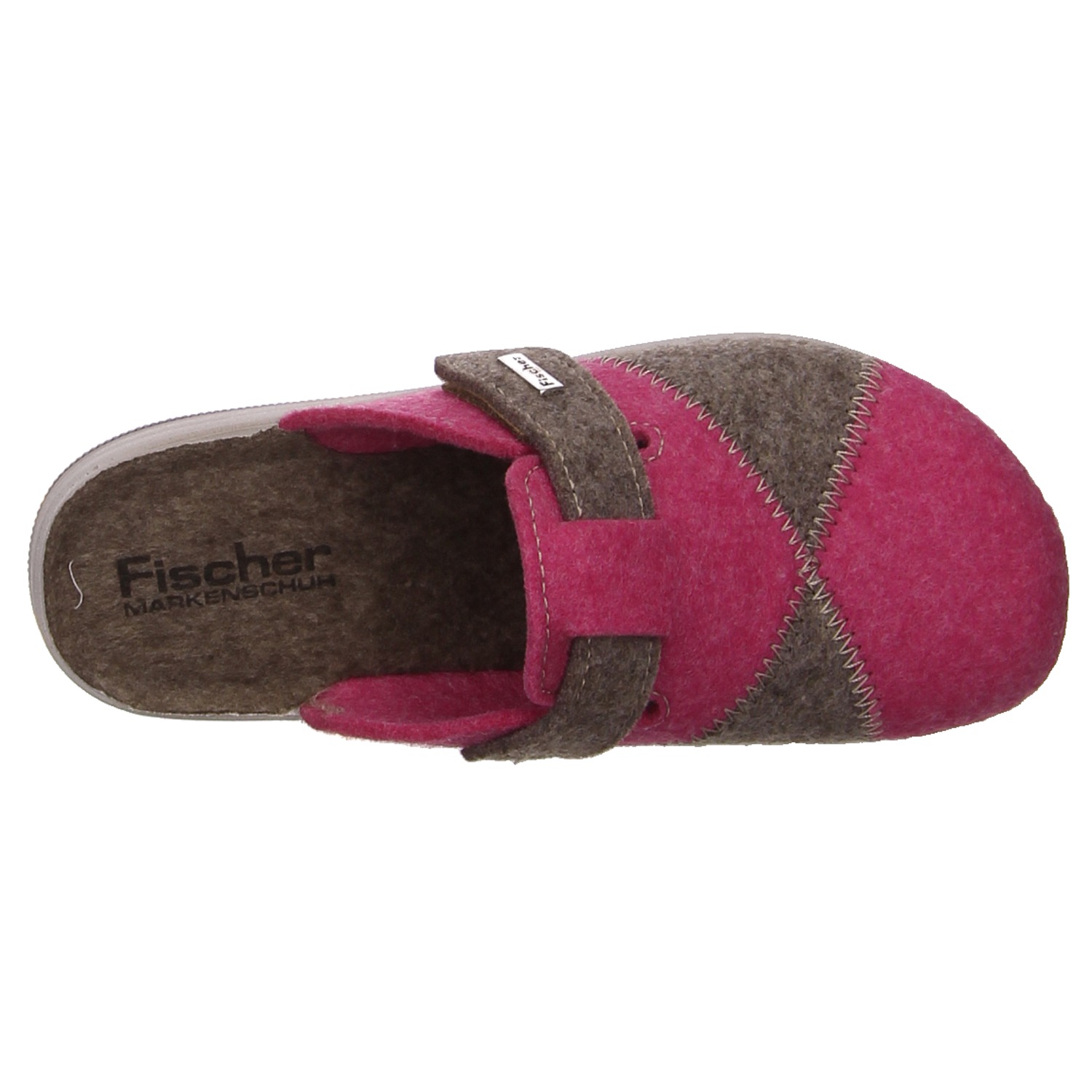 Fischer Pantoffeln rosa/grau rose/pink