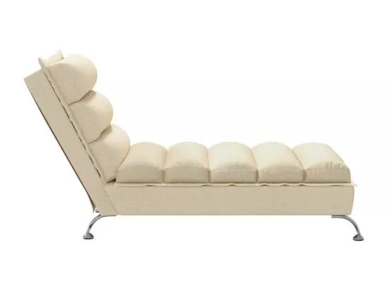 Prolenta Premium - Chaise longue avec coussins crème tissu