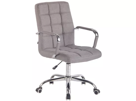Chaise de bureau - Tissu & Métal chromé - Gris - Deli