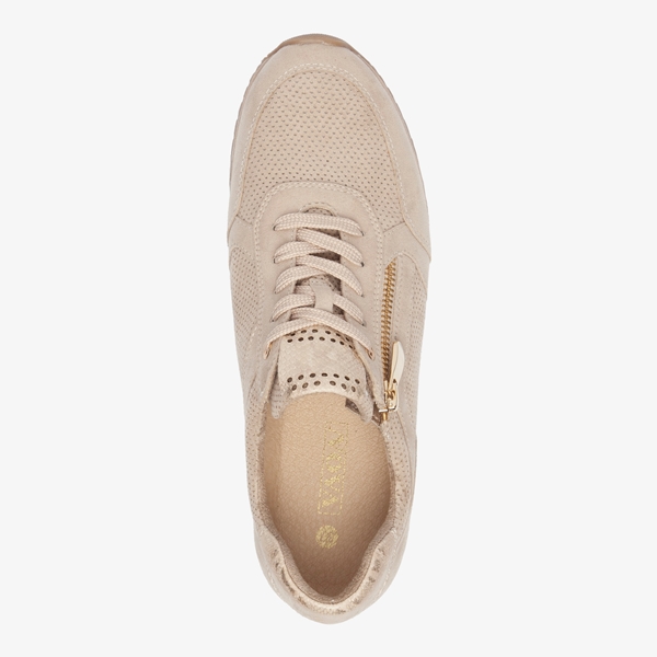 Nova dames sneakers beige met kurk details