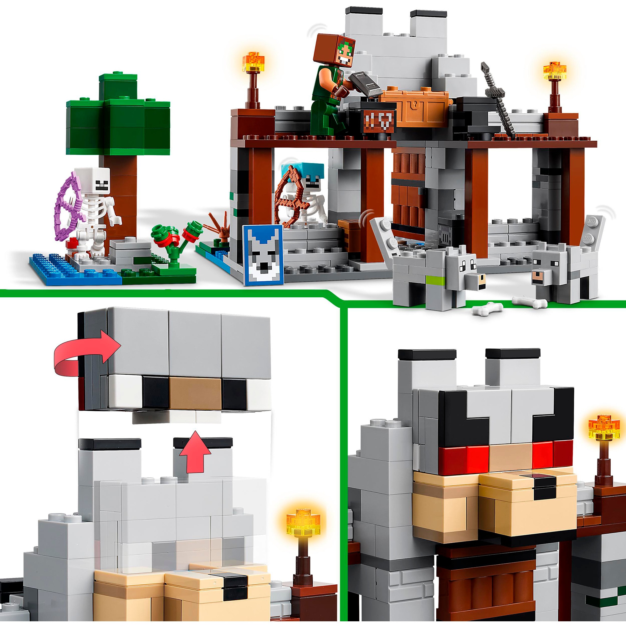 LEGO Konstruktionsspielzeug Minecraft Die Wolfsfestung