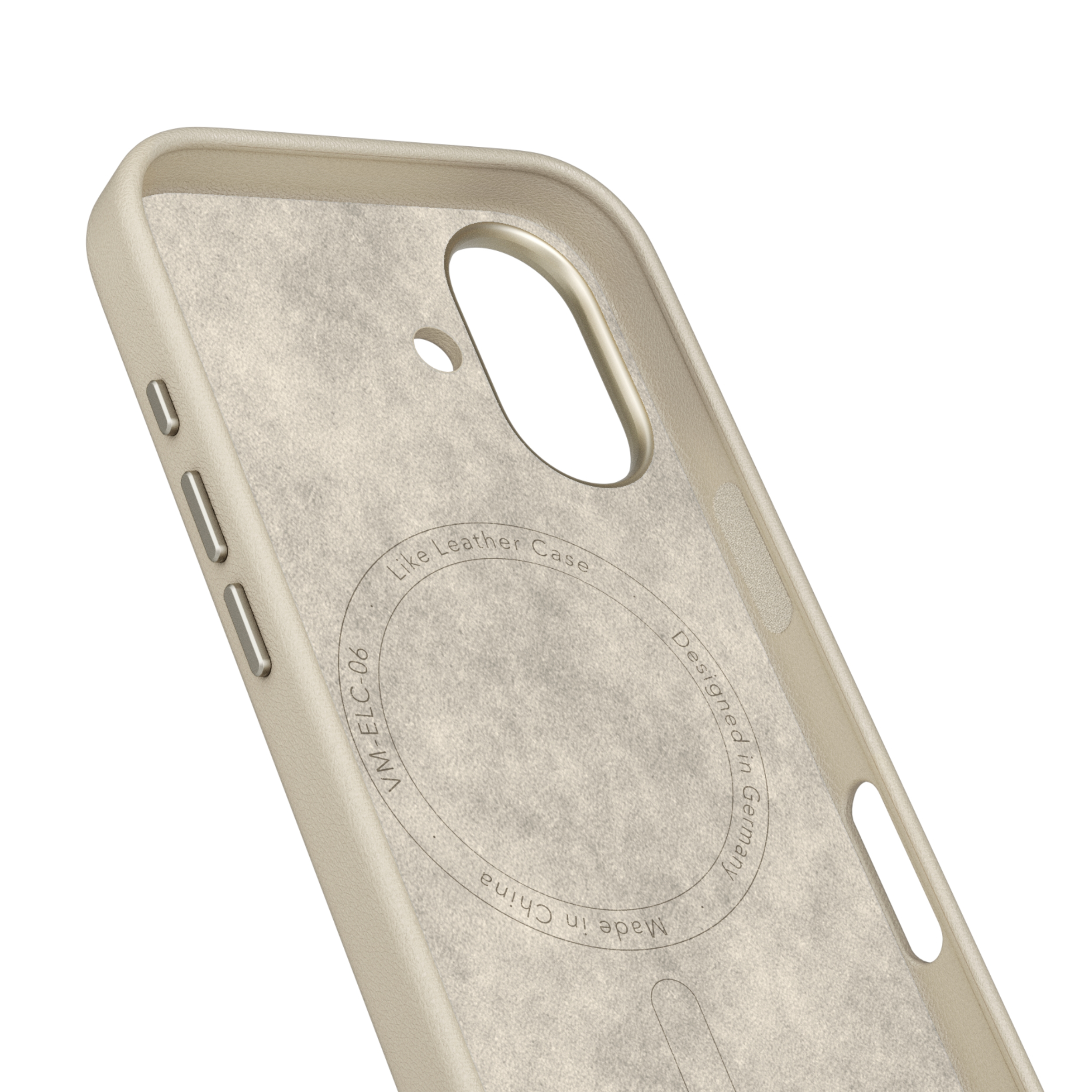 iPhone 17 MagSafe Schutzhülle Like Leather Case aus Recycelten Materialien (ELC00024) - Cream