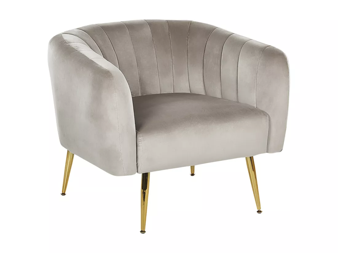 Fauteuil LACONIA Velours Taupe