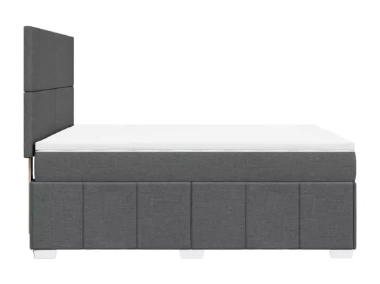 Sommier à lattes de lit avec matelas Gris foncé 140x190cm Tissu