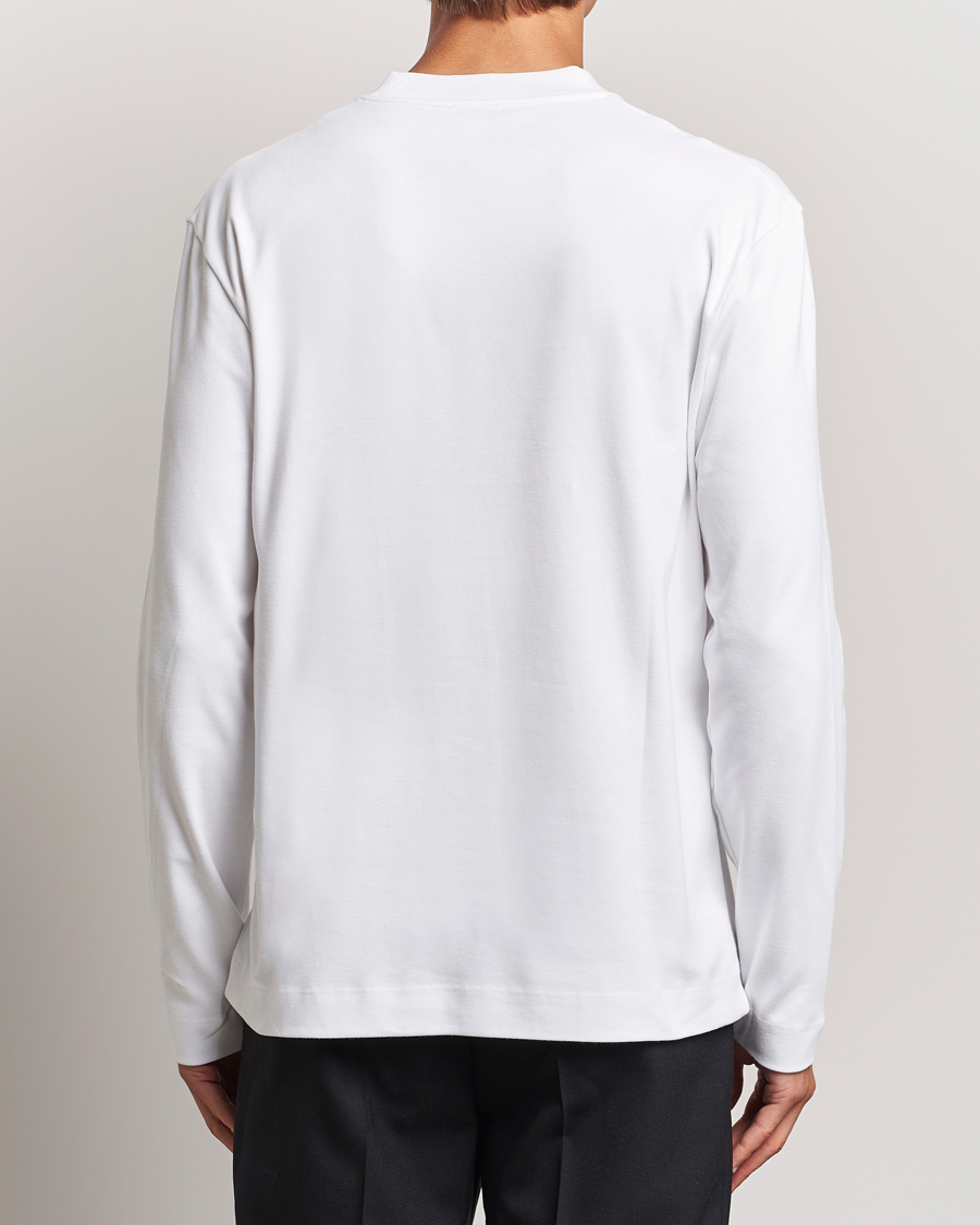 Sunspel Heavy Weight Supima Cotton Long Sleeve T-Shirt White