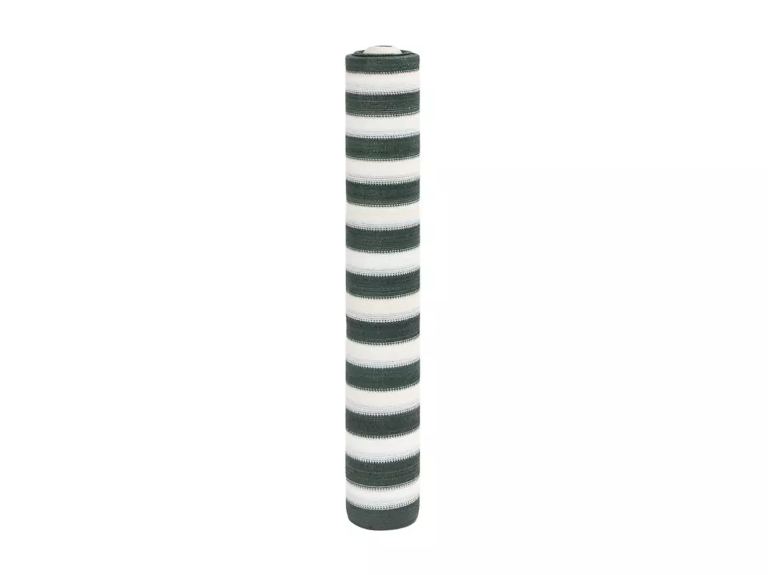 Filet brise-vue vert et blanc 1,2x10 m PEHD 75 g/m²
