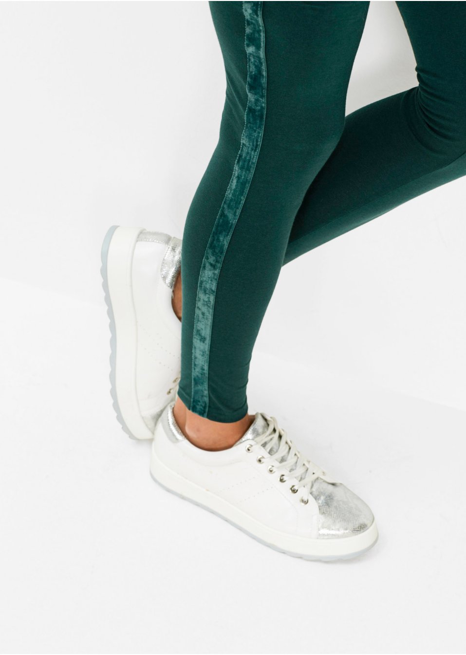 Legging avec bandes en velours