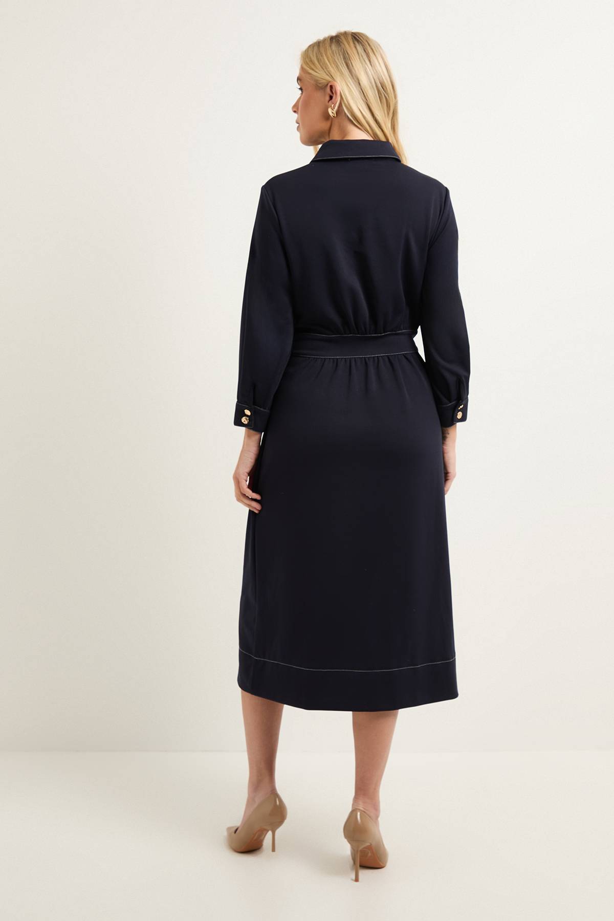 Wallis Robe Midi En Ponte Avec Détails De Coutures