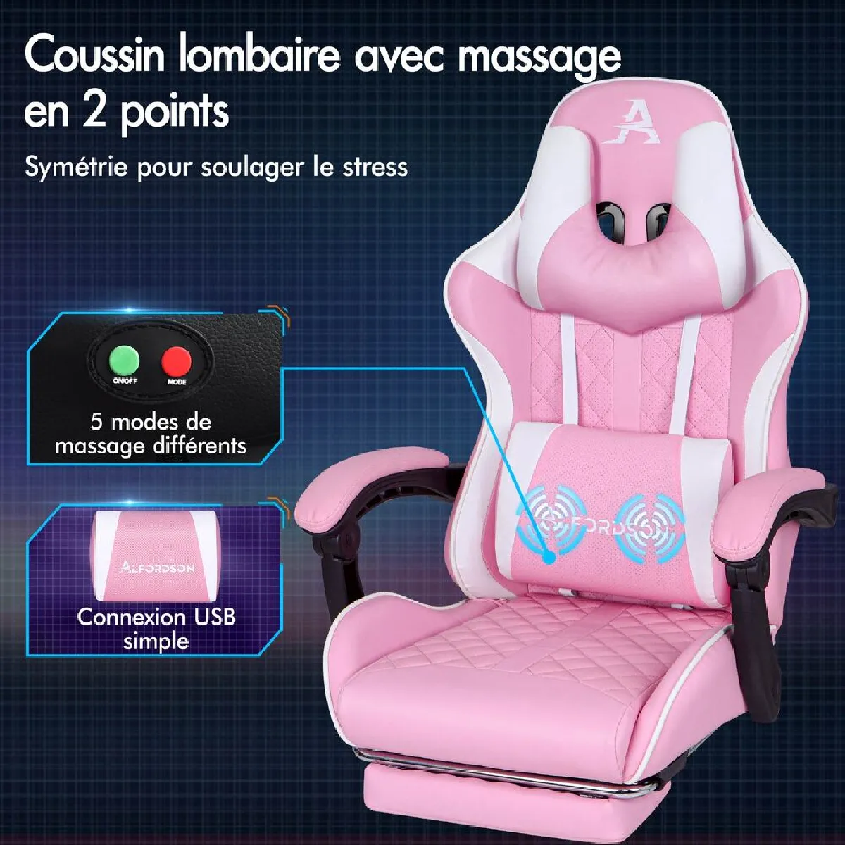 ALFORDSON Chaise de Bureau Racer