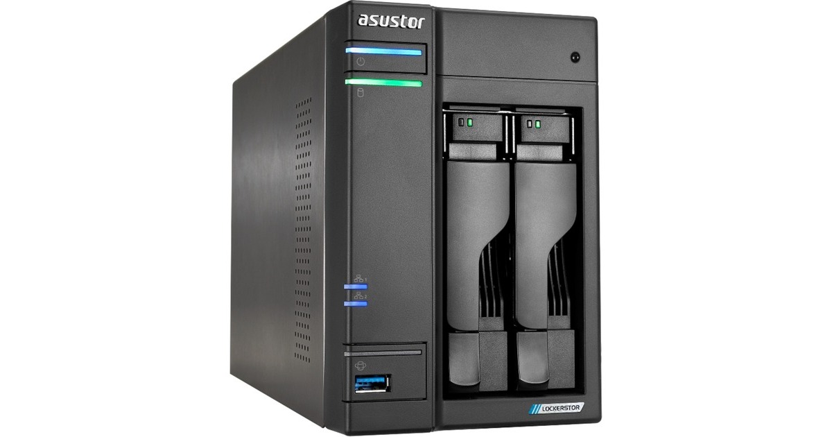 AsustorLockerstor 2 incl. 2x Seagate IronWolf 4 TB harde schijf nas  (Zwart, 2x LAN, HDMI, USB)
