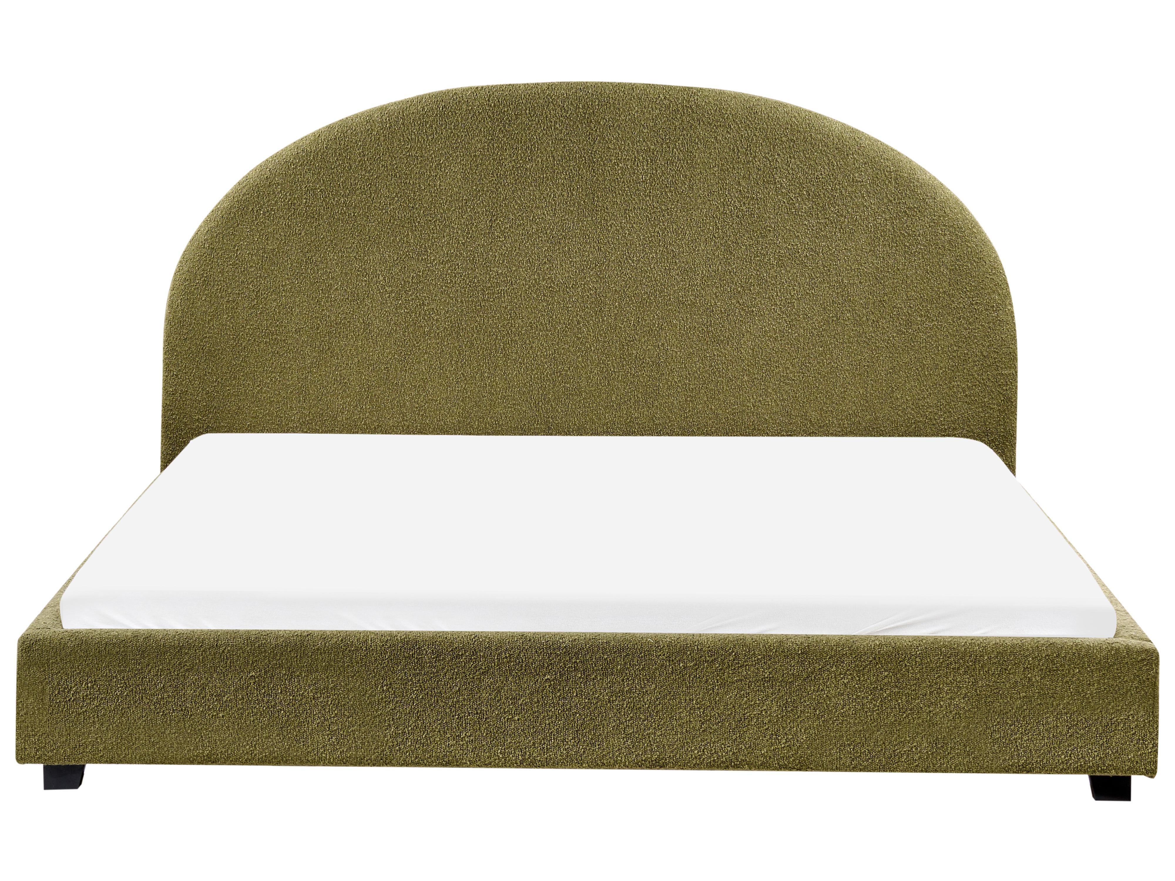 Bed Bouclé VAUCLUSE 180 x 200 cm Olijfgroen
