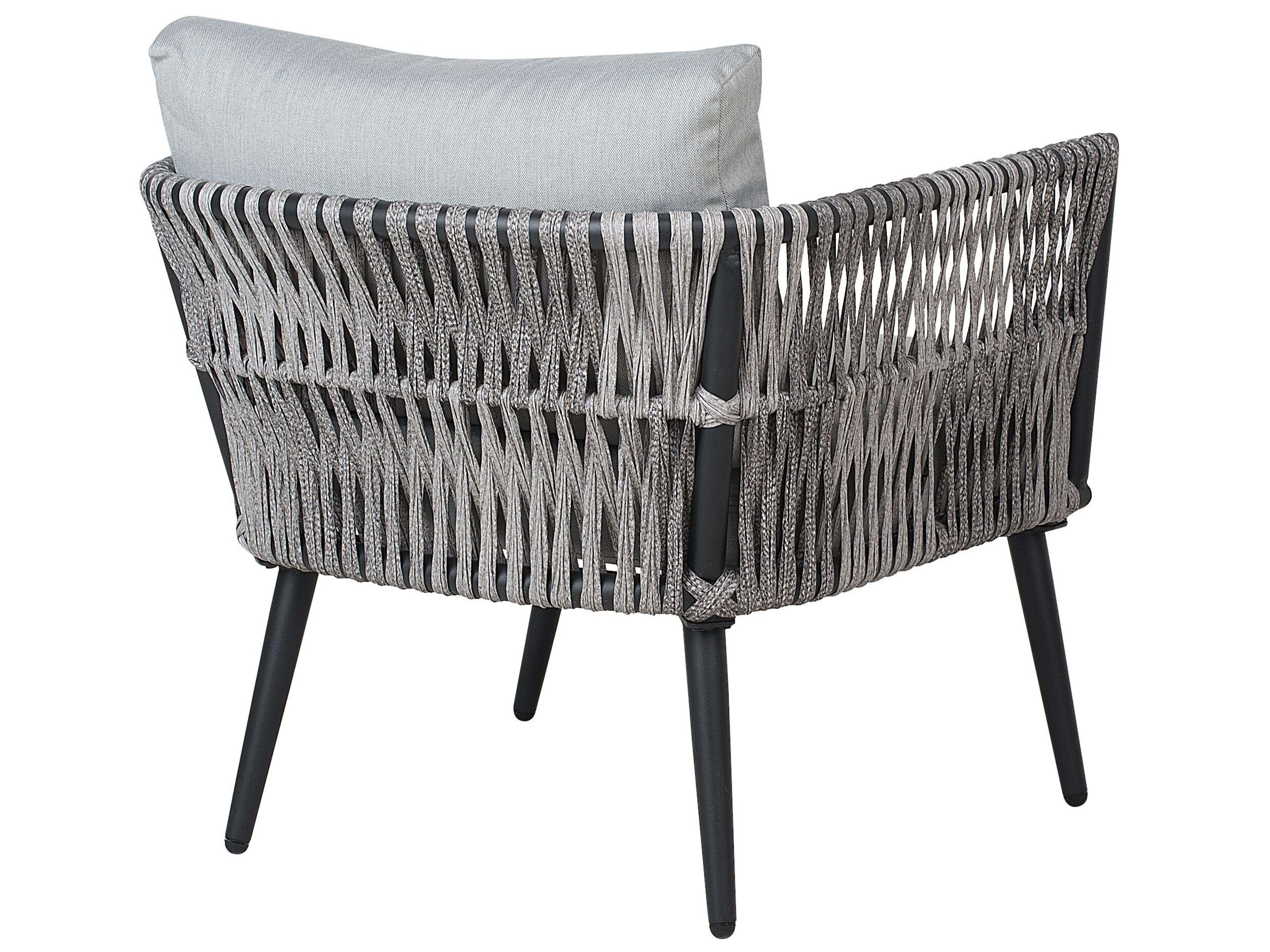 Loungeset met tafel 4-zits PREVEZA PE rotan Grijs