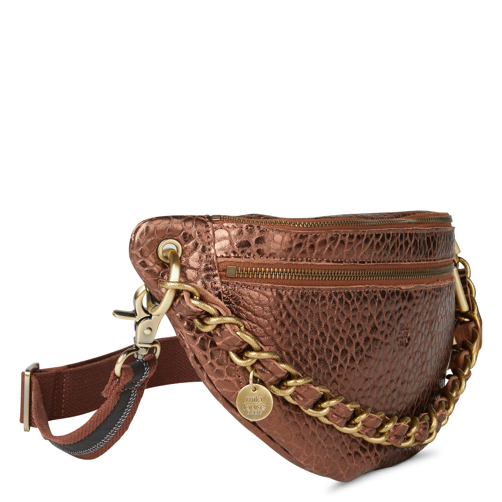 PETRA - Sac banane en cuir| Marron