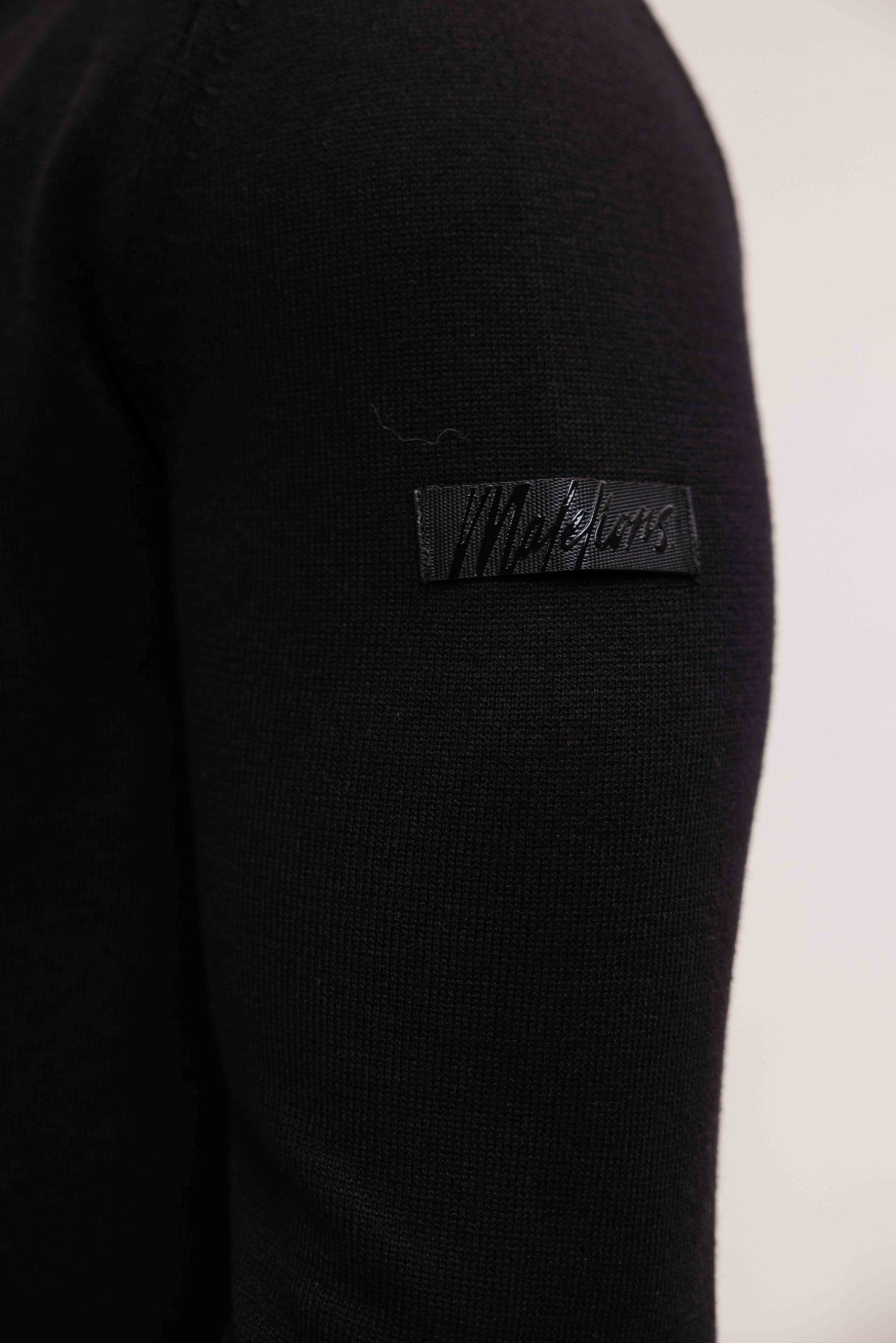 Malelions Knitted Turtleneck Sweater Heren Zwart