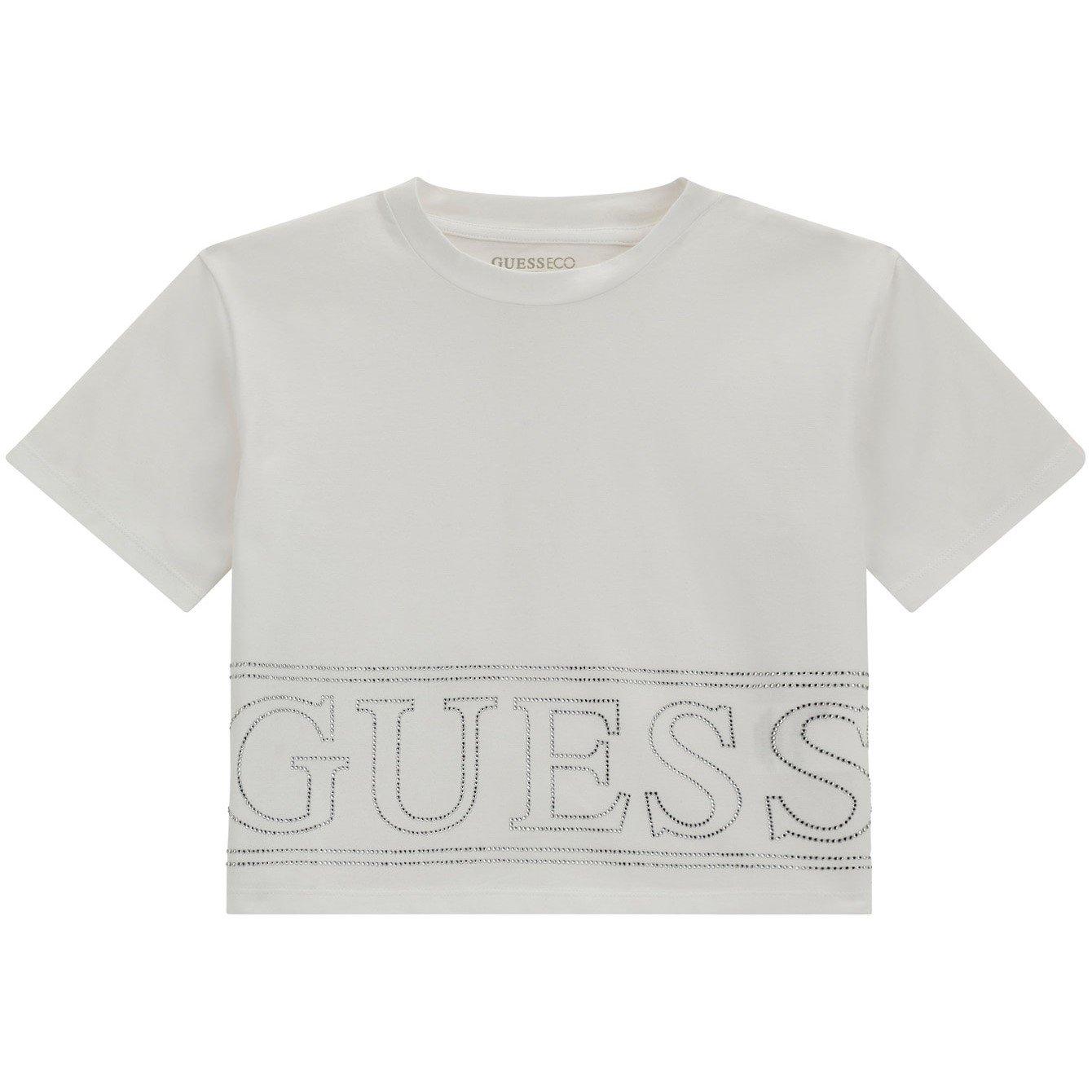 Guess Short Sleeve Crop T Shirt Juniors