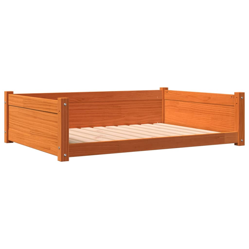 Cama para cães vidaXL, madeira de pinho, marrom encerado, 105,5 x 75,5 x 28 cm