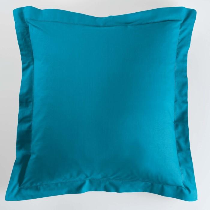 TAIE D OREILLER VOLANT PLAT 63X63CM LINA OUTREMER