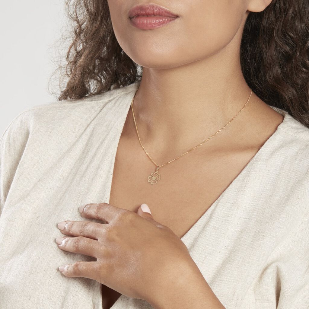Pendentif Koulmia Trefle Or Jaune