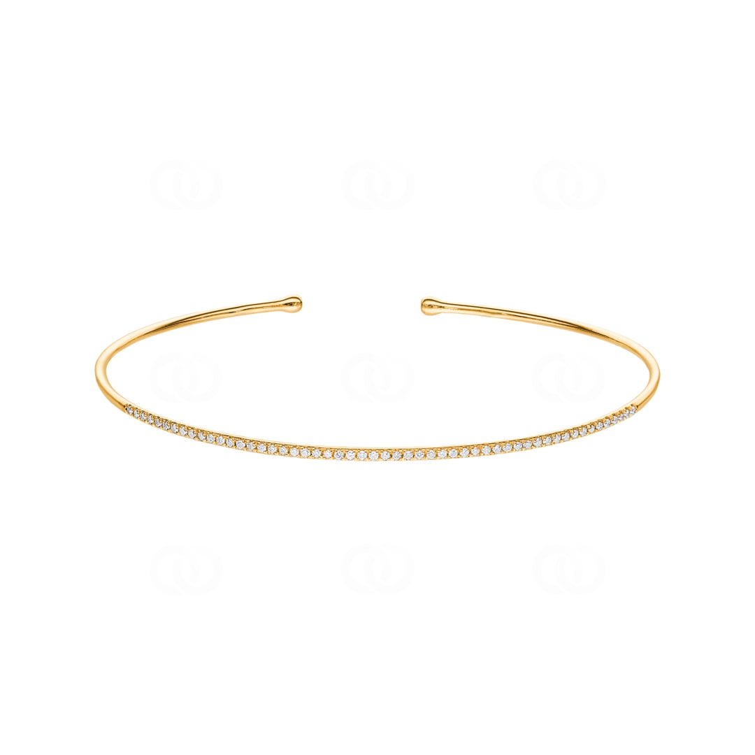 0.16 Karat Diamantarmreif offen 750/18 K Gelbgold