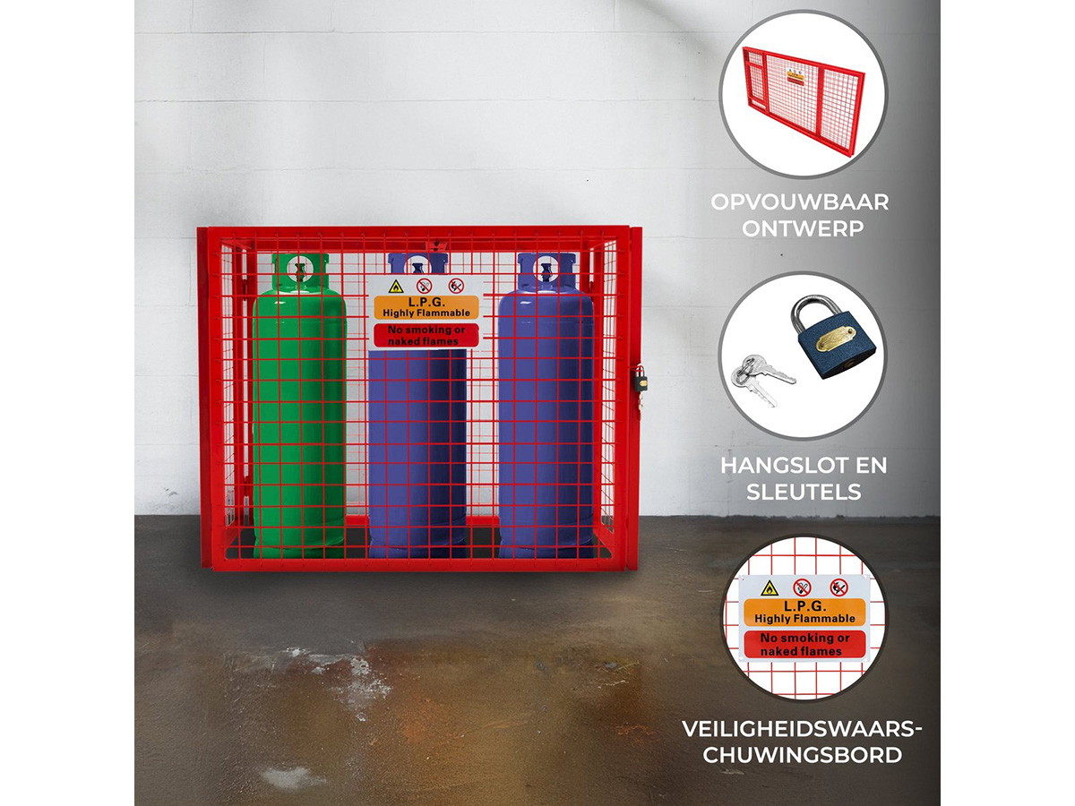 Monstershop opvouwbare gasflessen opslagkooi